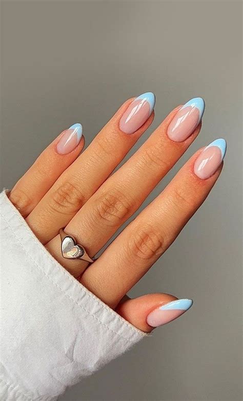 sky blue french tip